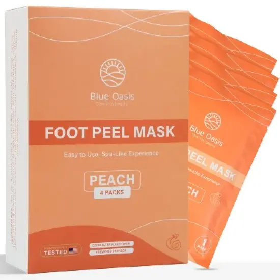 Blue Oasis Foot Peeling Mask - Exfoliating Foot Mask for Dry Cracked Feet, Avocado Cracked Heel Treatment, Moisturizing Foot Peel Mask, Luxury Foot image {9}