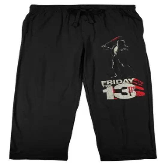 Friday the 13th 13 Logo Men's Black Graphic Sleep Pajama Pants image {8}