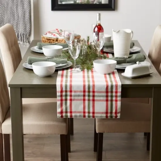 Design Imports  Christmas Nutcracker Plaid Table Runner, Red/Green, 14X72" image {4}