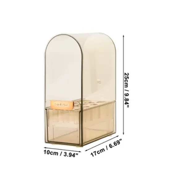 Unique Bargains Dust-proof Makeup Organizer Brown 1 Pc image {2}
