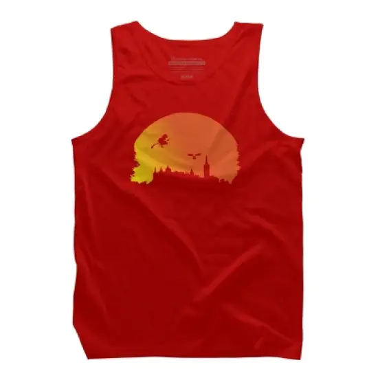 Men's Design By Humans Halloween witch silhouette By InfaredDesigns Tank Top image {5}