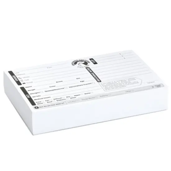 100 Pack Pet Grooming Card, Customer Information Cards Client Contact Profile Extender Pet Info Record Cards for Pet Dog Cat Groomers, 8 x 5 inches image {7}