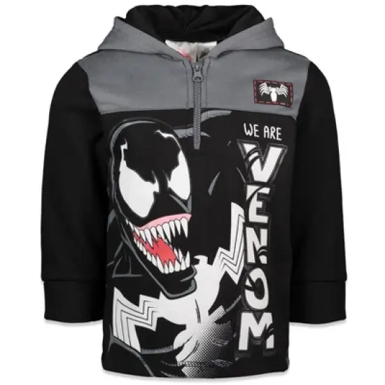 Marvel Spider-Man Captain America Hulk Black Panther Miles Morales Venom Iron Man Half Zip Hoodie Toddler to Little Kid image {16}