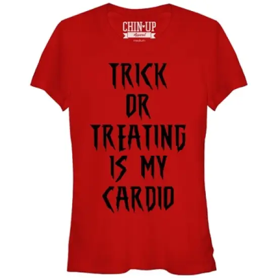 Junior's CHIN UP Trick or Treating is my Cardio T-Shirt image {2}
