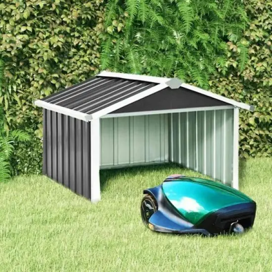 vidaXL Garden Shed Anthracite Galvanized steel Medium Durable image {1}
