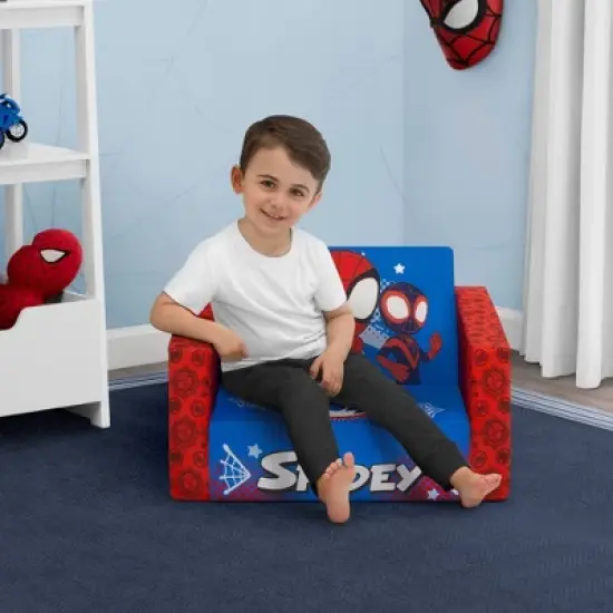 Delta Children Marvel Spidey and His Amazing Friends Kids' 2-in-1 Convertible Cozee Flip-Out Chair image {1}