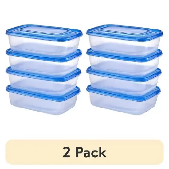 (2 pack) 5.23Cup Plastic Rectangle Food Storage Container image {1}