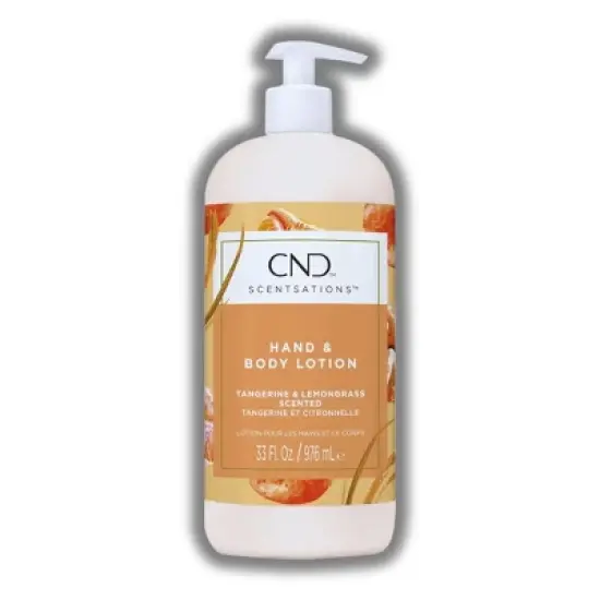 CND Scentsations Hand & Body Lotion ( Tangerine & Lemongrass) 33 oz XXL LITER | restore moisture and revitalize the skin image {2}
