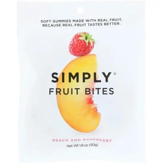 Simply Gum Peach and Raspberry Fruit Bites  - Case of 8/1.8 oz image {1}