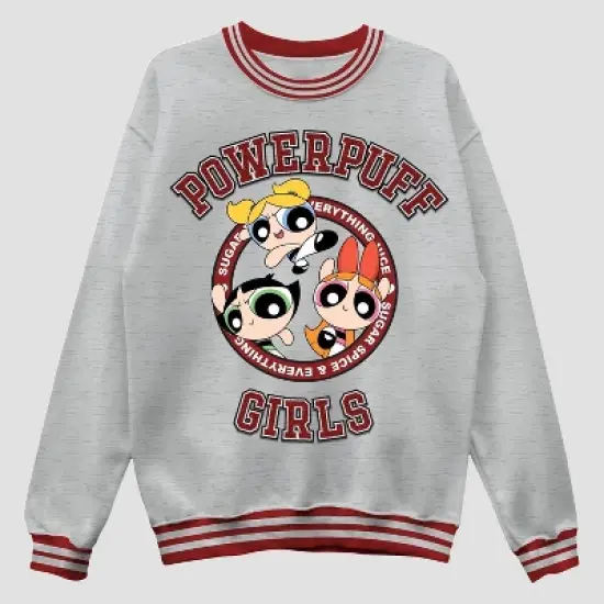 Men's Cartoon Network Powerpuff Girls Graphic Pullover Sweatshirt - Heathered Gray image {3}