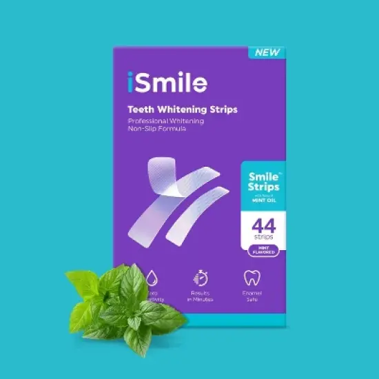 iSmile Teeth Whitening Strips Kit - Mint Oil - 44ct image {4}