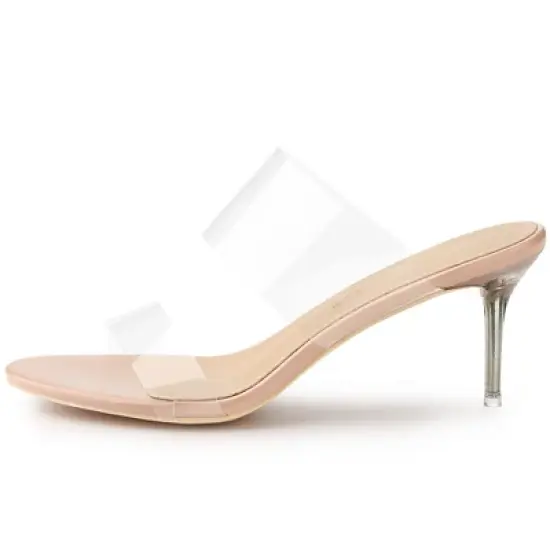 Allegra K Women's Clear Slide Stiletto Heels Sandals image {6}