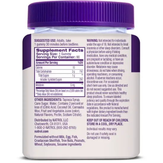 Natrol Melatonin 5mg Sleep Aid Gummies - Strawberry - 90ct image {1}