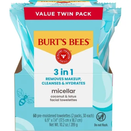 Burt's Bees Micellar Coconut Lotus Towelette - 2pk/60ct image {9}
