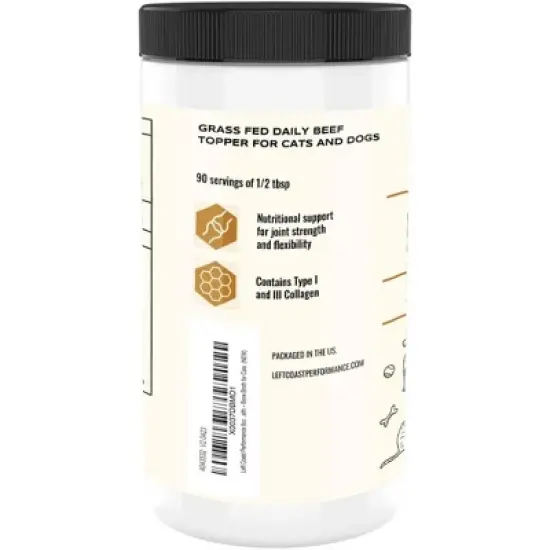 Bone Broth For Dogs and Cats, Beef Flavor, Left Coast Performance, 8oz image {2}