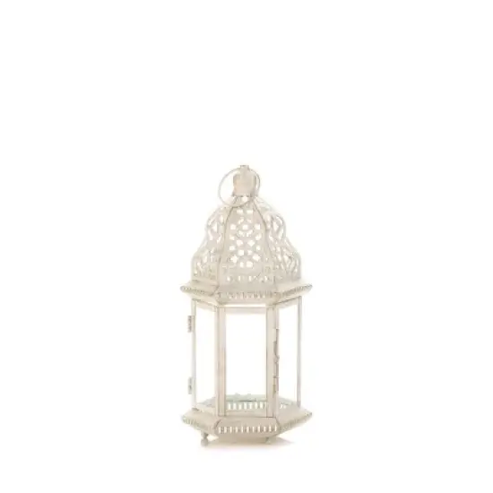 Iron Sublime Outdoor Lantern Distressed White - Zingz & Thingz image {6}