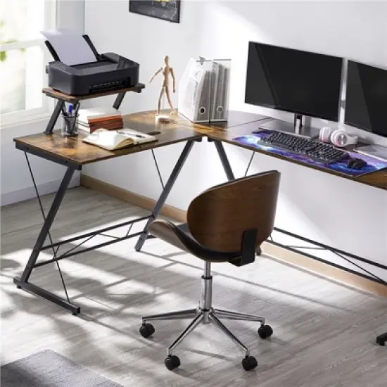 Yaheetech Home Office Chair Armless Adjustable Swivel Chair for Bar Meeting Room Hotel, Black image {1}