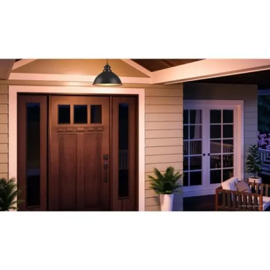 Urban Ambiance Luxury Hammered Outdoor Pendant Light,  8" x 12",  Midnight Black Finish, UHP1171 image {1}