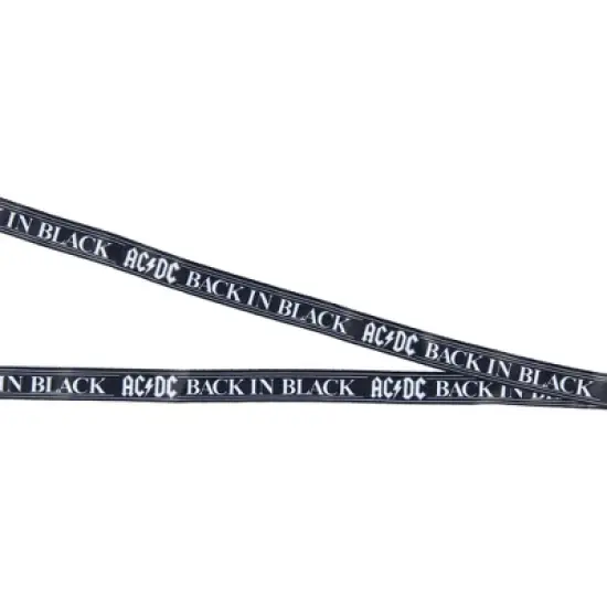 AC/DC Back In Black Reversible ID Lanyard Badge Holder With Rubber Logo Charm image {3}