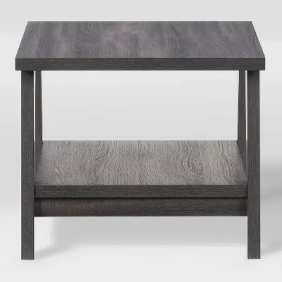 Hollywood Side Table with Lower Shelf Dark Gray - CorLiving image {2}