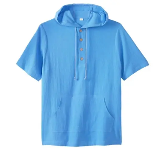 KS Island by KingSize Men's Big & Tall &trade; Gauze Short-Sleeve Hoodie image {1}