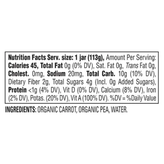 Happy Baby Organics Clearly Crafted Stage 2 Carrots & Peas Jar - 4oz image {5}