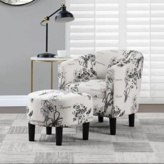 Breighton Home Take a Seat Churchill Accent Chair with Ottoman image {10}