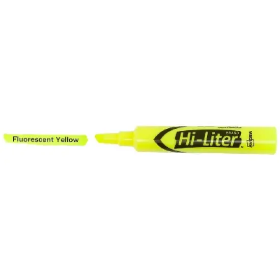 Avery HI-LITER Desk-Style Highlighters Chisel Tip Fluorescent Yellow 36/Box 98208 image {8}