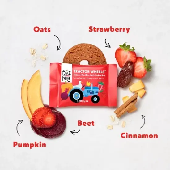 Once Upon a Farm Tractor Wheels Strawberry Pumpkin & Beet Baby Food - 3.35oz image {3}