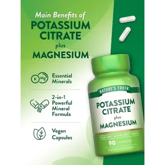 Nature's Truth Potassium Magnesium Citrate Capsules | 90 Count image {4}