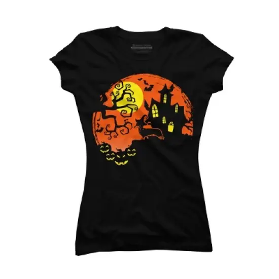 Junior's Design By Humans Funny Dachshund Dog Lovers Gifts Halloween Party Costume Gift By lukesstore T-Shirt image {3}