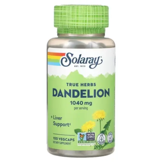 Solaray True Herbs, Dandelion, 100 VegCaps (520 mg per Cap) image {4}