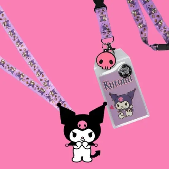 Kuromi ID Badge Holder Lanyard w/ Rubber Pendant and Collectible Sticker image {5}