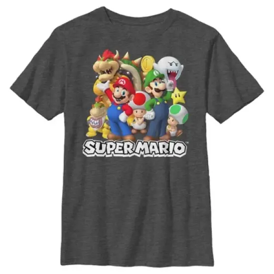 Boy's Nintendo Super Mario Bros. Group Portrait T-Shirt image {4}