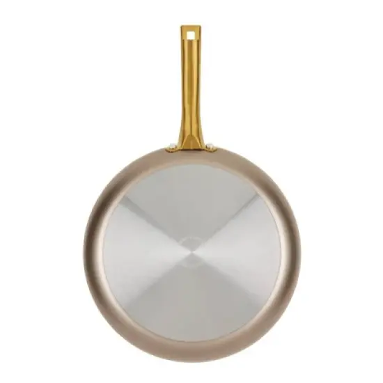 Farberware Radiant 12" Nonstick Open Skillet: Dishwasher-Safe, Gas & Electric Compatible, Phenolic Handle, Beige image {7}