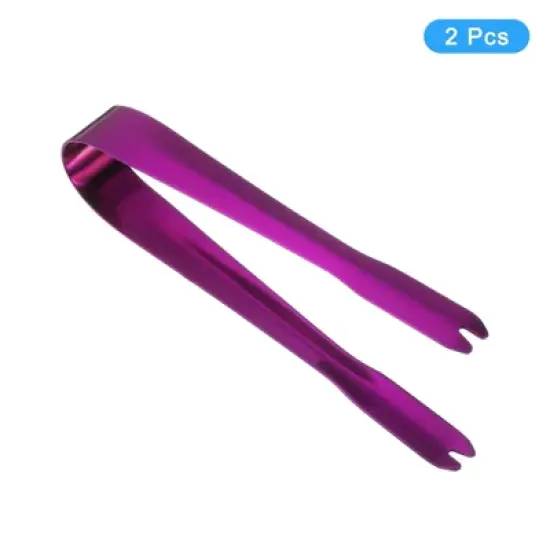 Unique Bargains Stainless Steel Surface Electroplating Ice Tongs image {2}