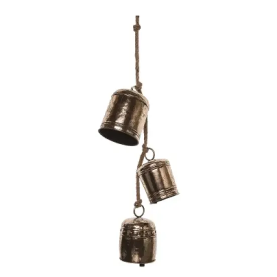 Transpac 36.5 in Gold Christmas Mixed Bells Decor - Metal Bells and Wind Chimes for Holiday Cheer image {2}