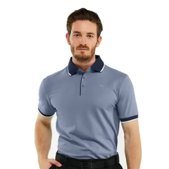 Mio Marino Men's Classic-Fit Cotton-Blend Pique Polo Shirt with Contrast Collar image {4}
