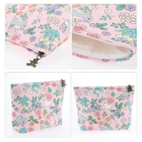 Unique Bargains Women's Durable Rabbit Cosmetic Bag Pink 1 Pc image {2}