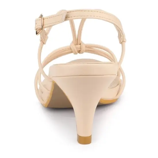 Allegra K Women's Strappy Slingback Kitten Heels Sandals image {3}