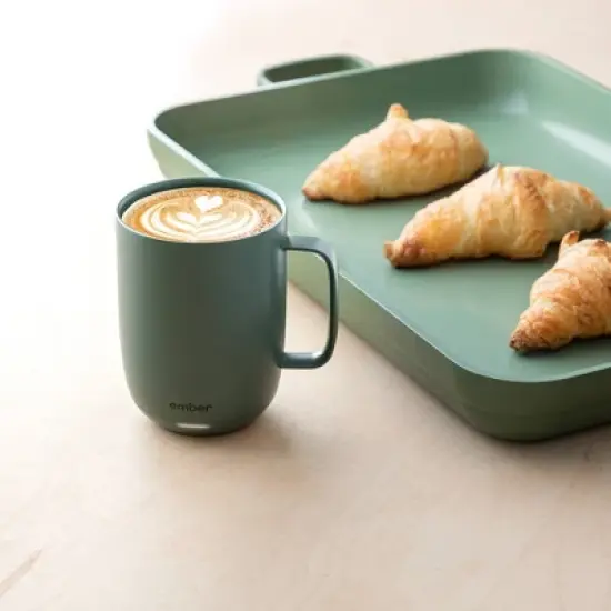 Ember Mug 2 14oz Temperature Control Smart Mug Sage Green: Ceramic Stainless Steel Drinkware for Hot Beverages image {12}