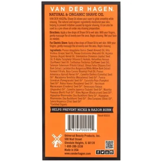 Van der Hagen Shave Oil - 1 fl oz image {3}