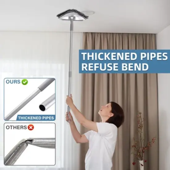 MECO ELEVERDE Extendable Wall Cleaner with 78.5" Stainless Steel Handle Mop & 6 Replaceable Microfiber Head Pads image {1}