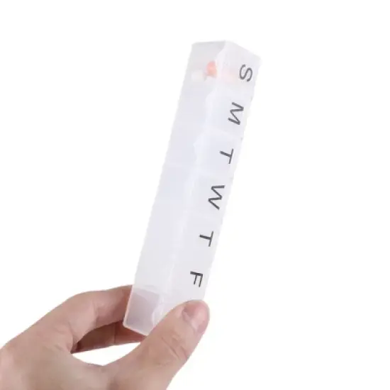 Unique Bargains 7 Compartment Single Row Pill Case 1 Pc image {4}