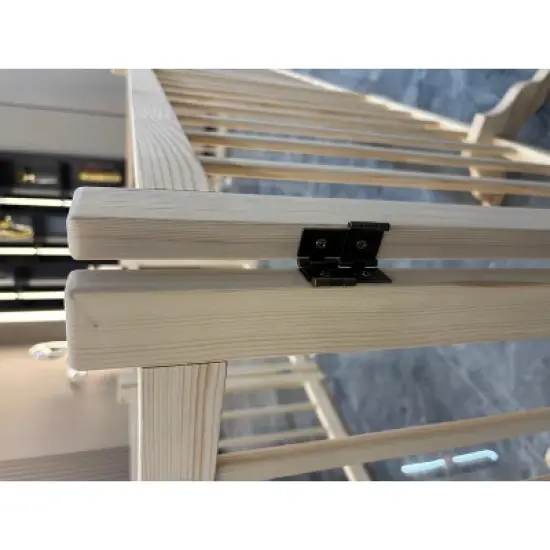 Racxily 31"H Folding Wooden Freestanding Dog Gate, Dog Gates for Doorways, Stairs, Wood Dog Fences Indoor Pet Gate, Step Over Fence-8 Panel image {8}