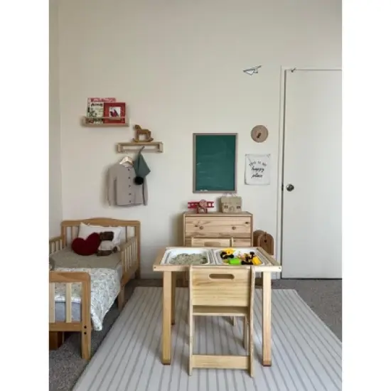 Avenlur Cordia Wooden Kids Activity Table and Chair Set &ndash; Natural Finish, Toddler & Preschool Learning Furniture image {8}