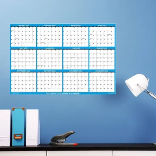 SwiftGlimpse 2024 Yearly Wall Calendar & Planner 24"x36" Blue image {1}
