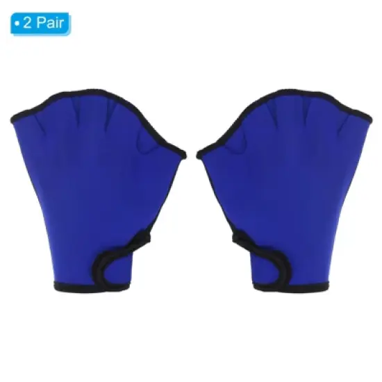 Unique Bargains Swimming Diving Training Resistance Webbed Aquatic Fins 2 Pairs image {2}