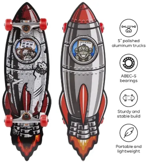 Voyager Rocket Skateboard with Printed Graphic Grip Tape image {1}