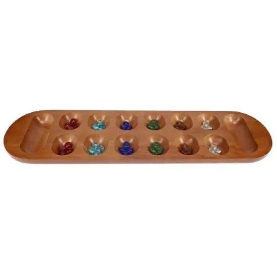 WE Games Mancala Board Game - 22 in., Solid Wood with Walnut Stain, Fun Games for Family Game Night, Family Games, Travel Games for Adults, Home image {4}